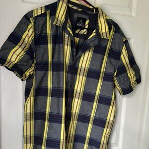 Prana Casual Plaid Shirt in Yellow and Black